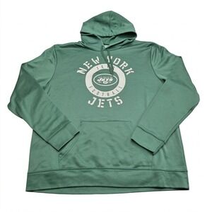 NFL Team Apparel New York NY Jets Hoodie Sweatshirt Mens XL Green Graphic Logo